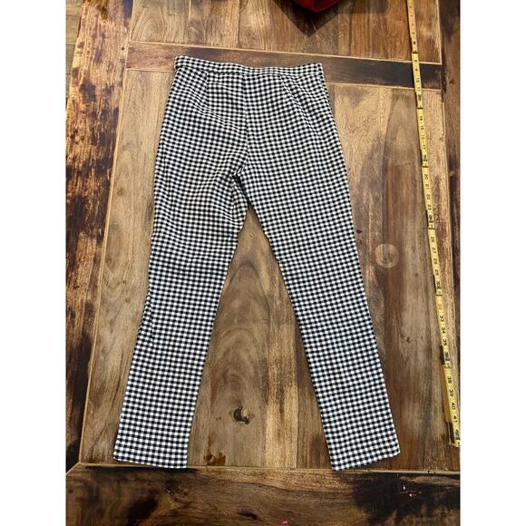 Free People White Black Gingham Pattern Skinny Pants Size 4 - Picture 6 of 6